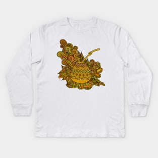 Yerba Mate In The Gourd Kids Long Sleeve T-Shirt